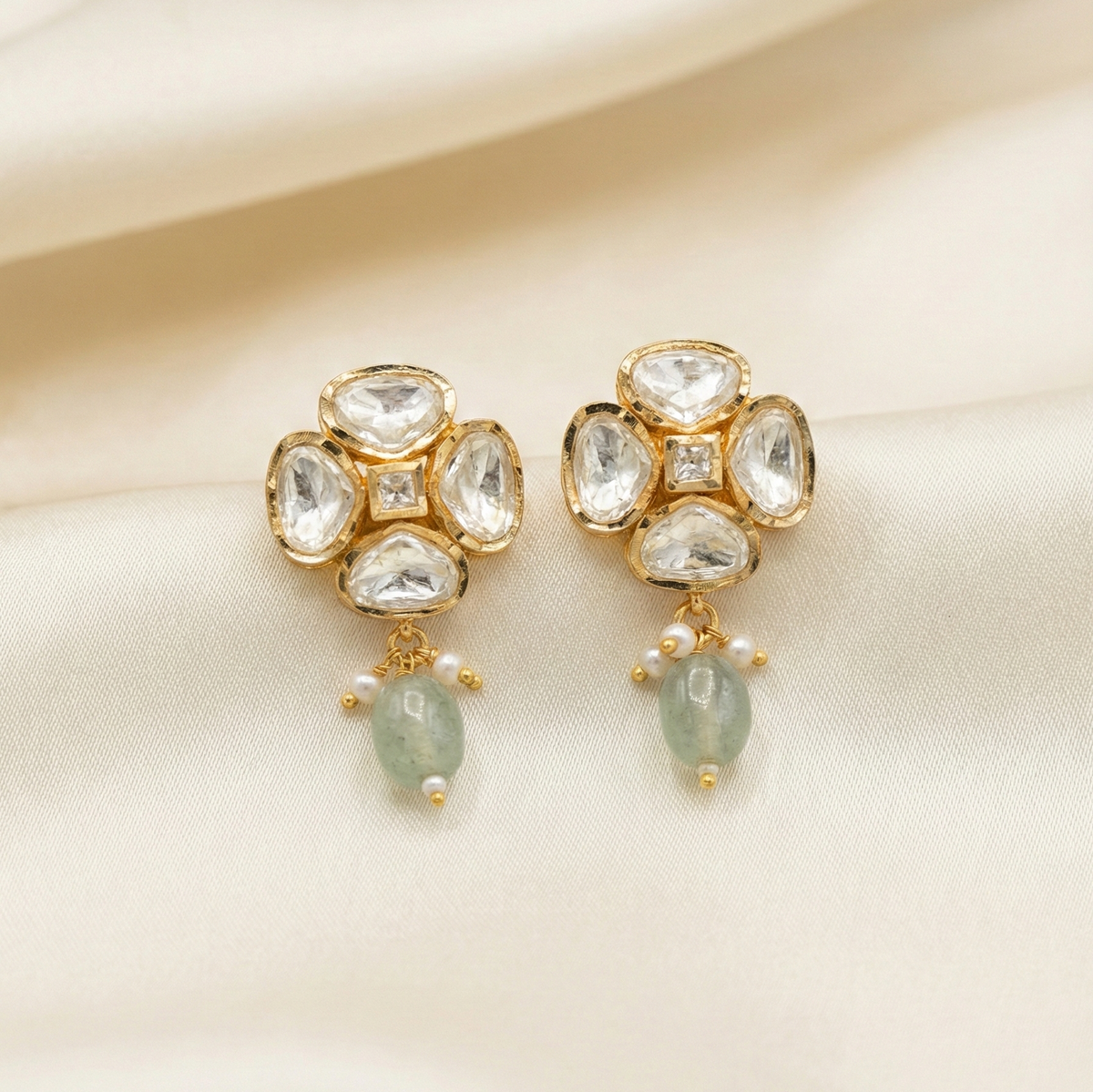 Reva moissanite polki studs