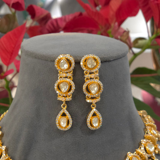 Disha Moissanite Polki necklace set