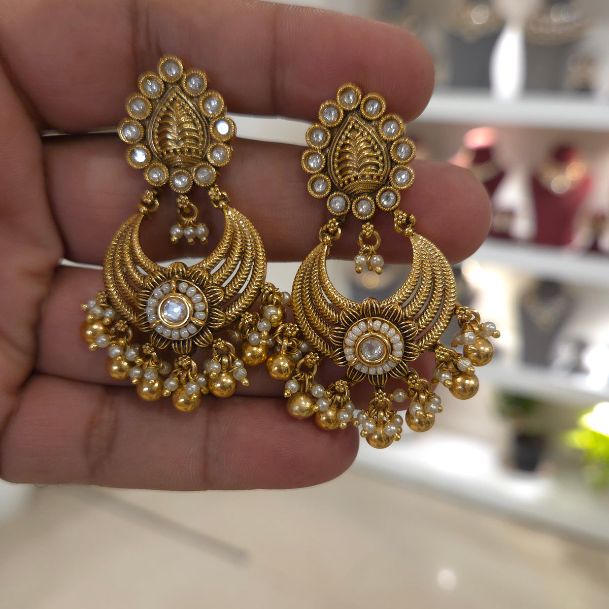 Mandira golden earrings