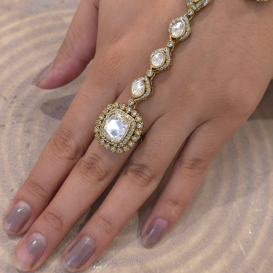 Sonia Moissanite polki Hathphool
