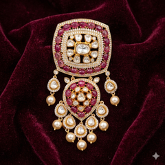Nargis moissanite polki brooch