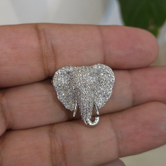 Baby elephant cz brooch