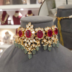 Mili moissanite polki choker set