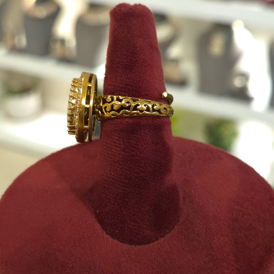Shubh moissanite polki ring