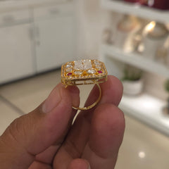 Mini moissanite polki ring