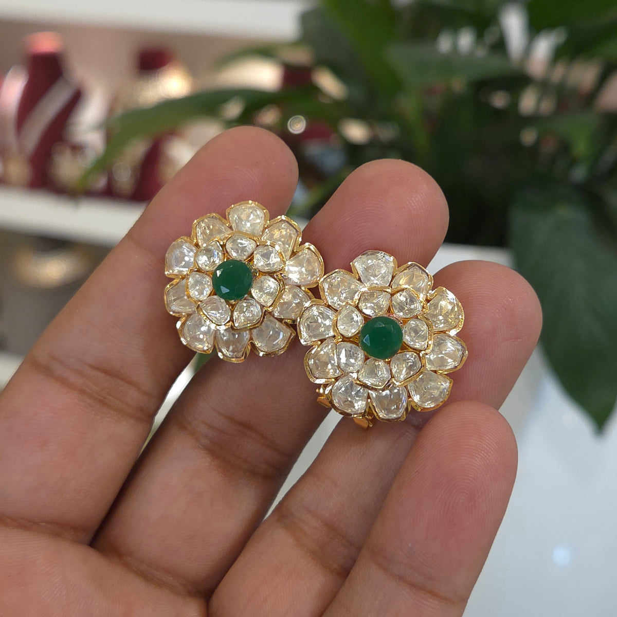 Smitha moissanite polki studs