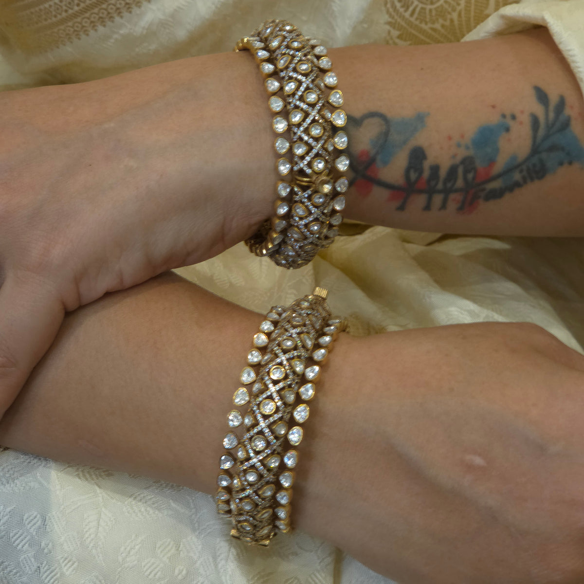 Kangana moissanite polki bangles