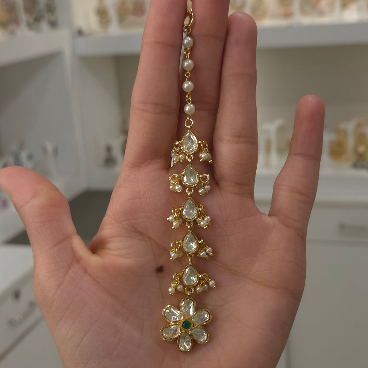 Agni moissanite polki tikka