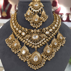 Vijaya antique gold polished set