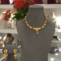Yashvi antique gold necklace set