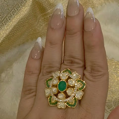 Dhani moissanite polki ring