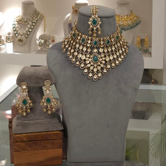 Mehak moissanite necklace set .