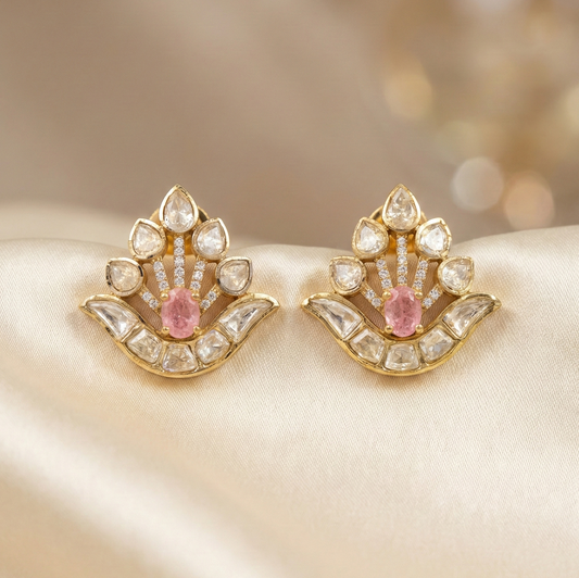 Vashi moissanite polki studs