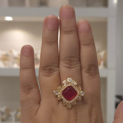 Hemanshi moissanite polki ring