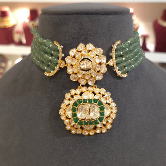 Zeenat moissanite polki choker