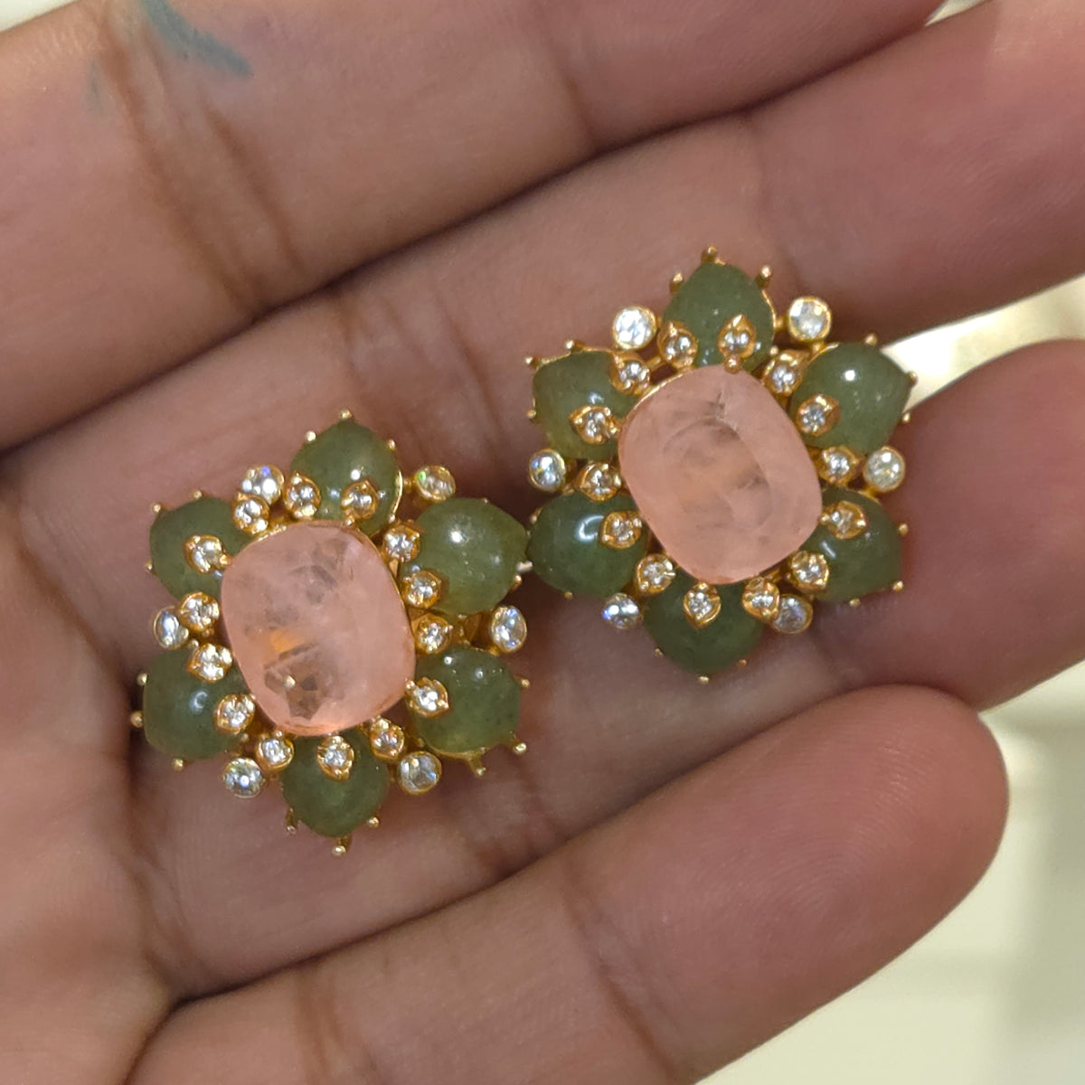 Dilshaan moissanite polki and doublets studs