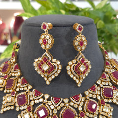 Madhuri moissanite polki set