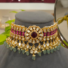 Heena moissanite polki choker set