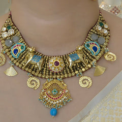 Kamdhenu  moissanite polki set