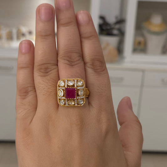 Riya moissanite polki ring