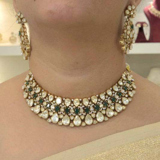 Nihar moissanite polki set