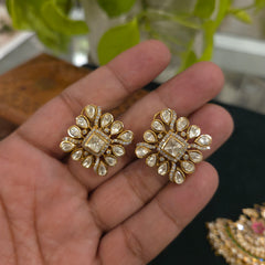 Chitra moissanite polki studs