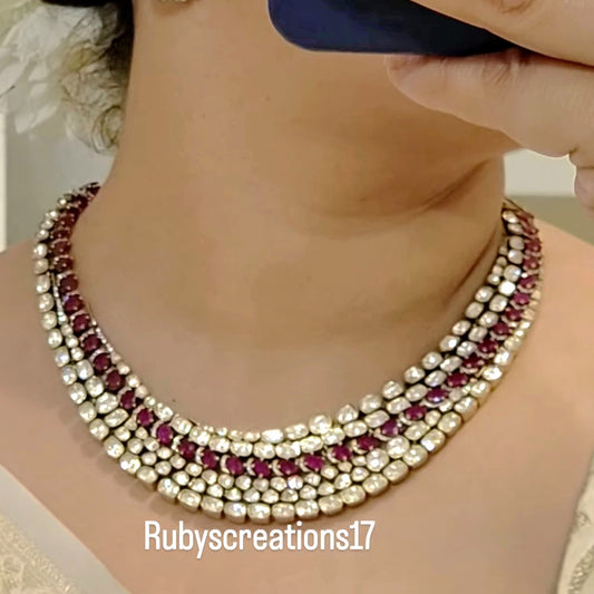 Amritaa Mossanite Polki set