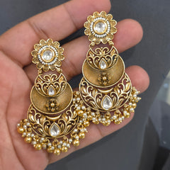 Niharika antique gold polished set