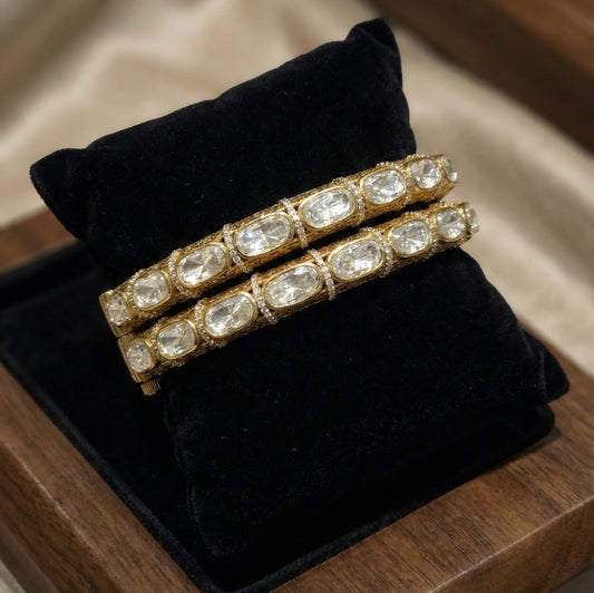 Mannat moissanite Polki bangle