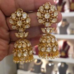 Zarina moissanite polki jhumka