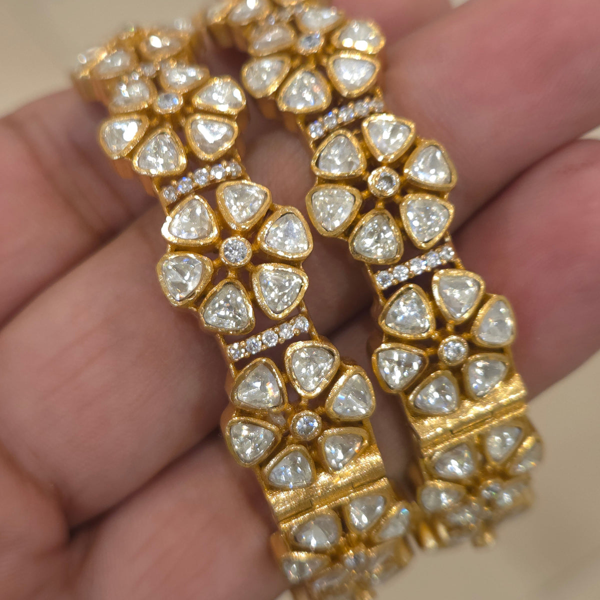 Anjali moissanite polki bangles