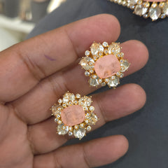 Mahreen moissanite polki choker set .
