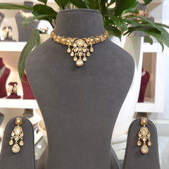 Sanjh polki necklace set