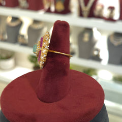 Megha moissanite polki ring