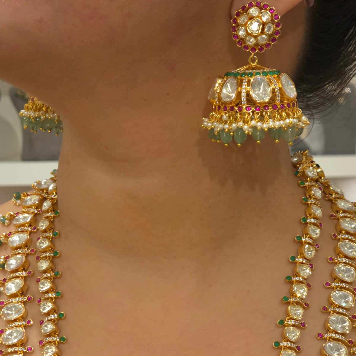Harini moissanite polki set