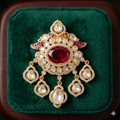 Imran Moissanite polki brooch