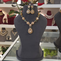 Meenali  Mossonite polki set
