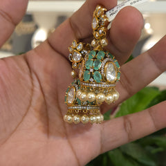 Vedehi moissanite polki jhumka