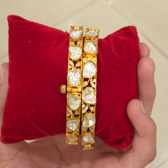 Meena moissanite polki bangles