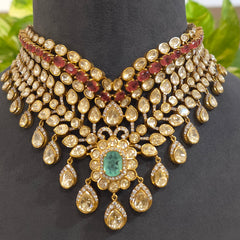 Anuvanshika Mossanite Polki bridal set