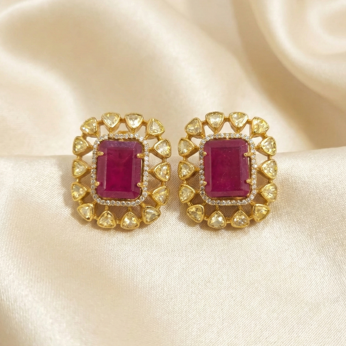 Naima moissanite polki studs