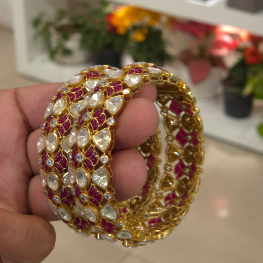 Gili moissanite polki bangles