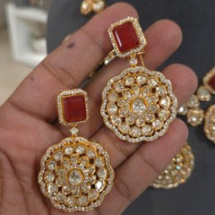 Mukta moissanite polki set