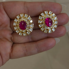 Maya moissanite polki studs