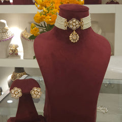 Mehraz moissanite polki choker set