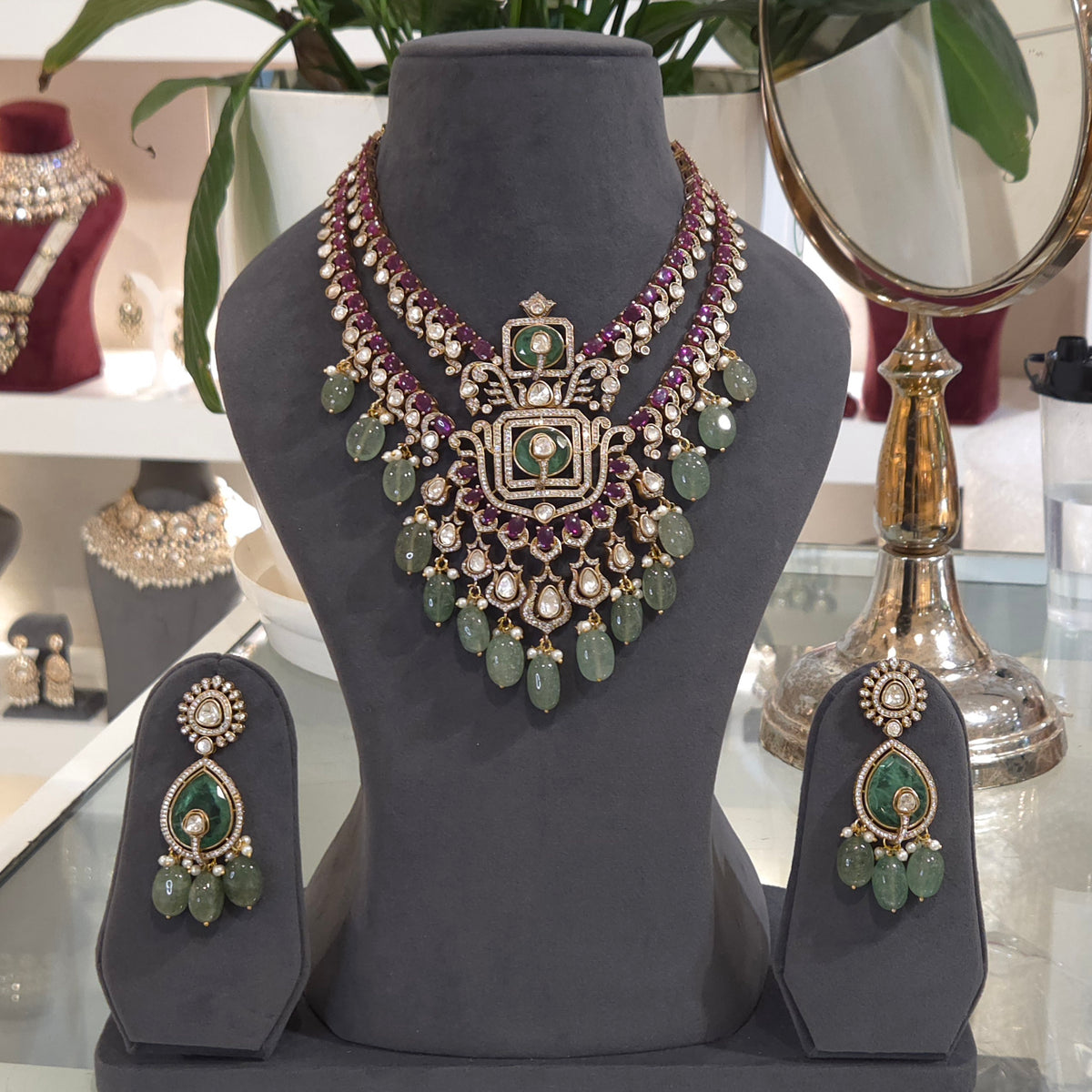 Mahato moissanite polki set