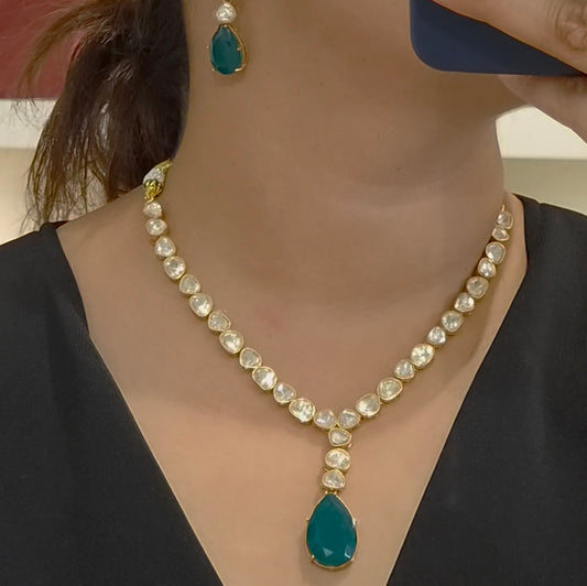 Asvi moissanite polki set