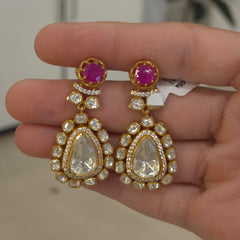 Radha Moissanite Polki danglers