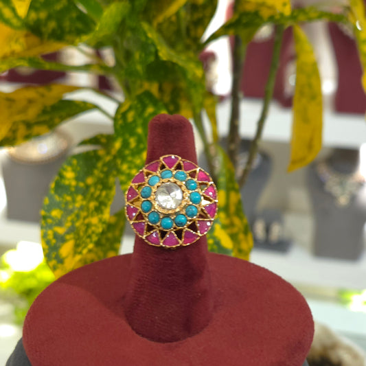 Amrita moissanite polki ring