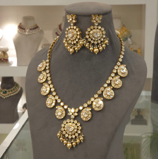 Meena moissanite polki set